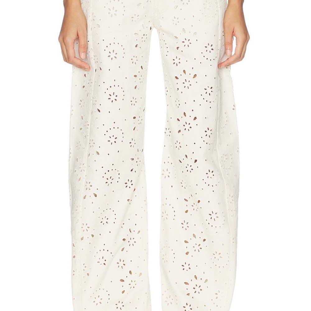 Steve Madden Cream Eyelet Wide-Leg Pants size 26 NEW w/ Tags
